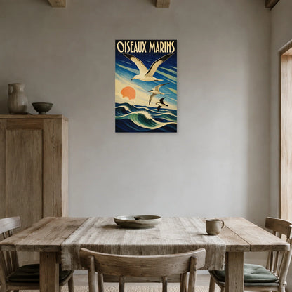 Affiche Oiseaux marins - Voyage vintage dans une salle à manger - Art Virtuoso