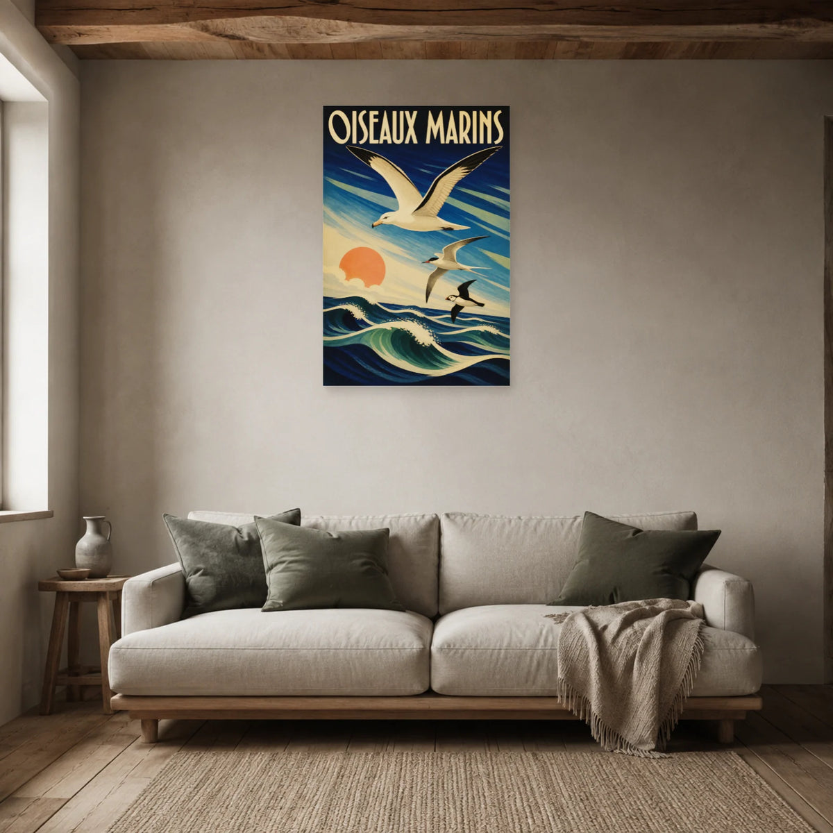 Affiche Oiseaux marins - Voyage vintage dans un salon - Art Virtuoso