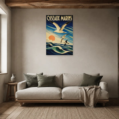 Affiche Oiseaux marins - Voyage vintage dans un salon - Art Virtuoso
