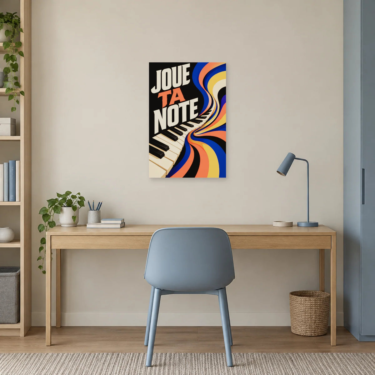 Affiche piano – Joue ta note dans un bureau - Art Virtuoso