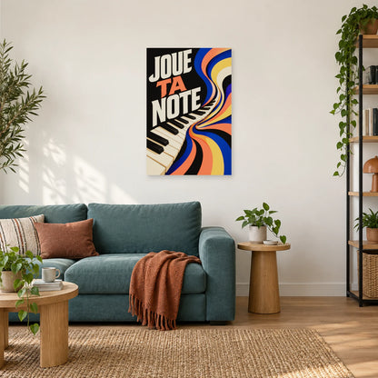 Affiche piano – Joue ta note dans un salon - Art Virtuoso