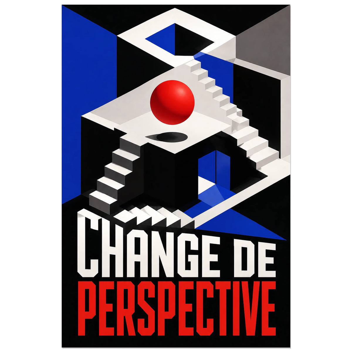 Poster trompe-l’œil Change de perspective, format 60 × 90 cm