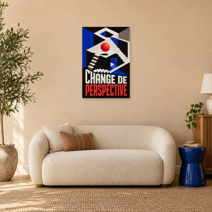 Affiche trompe-l’œil – Change de perspective dans un salon - Art Virtuoso