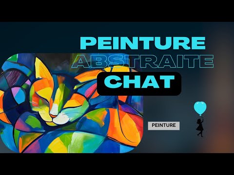 Peinture Abstraite Chat - Fusion Colorée Cubiste Affiches, reproductions et œuvres graphiques Art Virtuoso