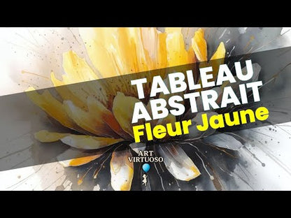 Tableau Abstrait - Fleur Jaune