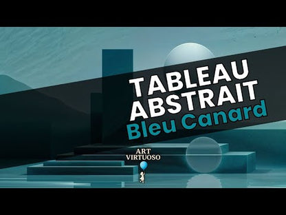Tableau Abstrait Bleu Canard