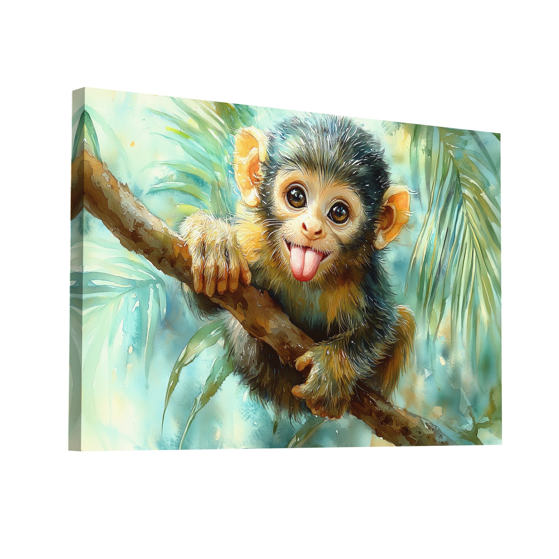 Product Hero 3D WebP Tableau Singe Qui Tire La Langue - Art Virtuoso