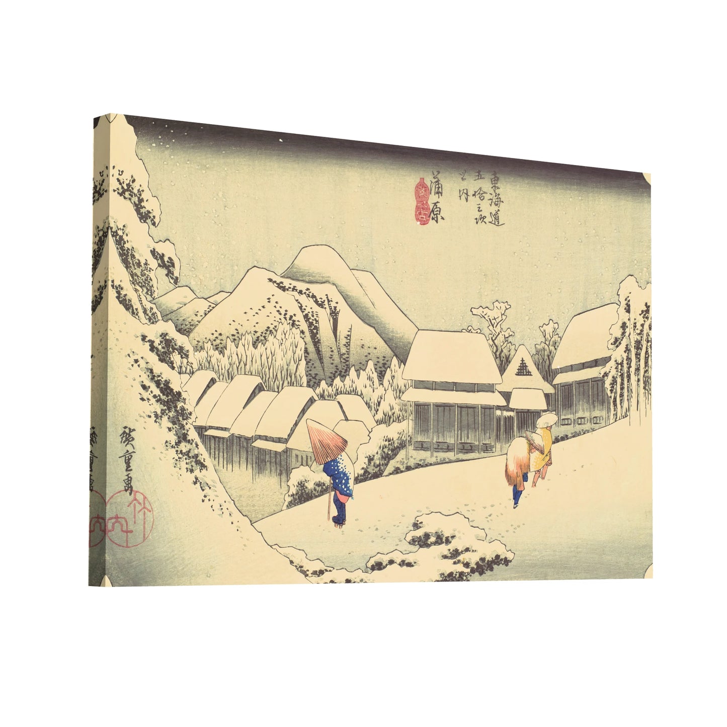 Product Hero 3D WebP Tableau Utagawa Hiroshige - Soir de neige à Kanbara - Art Virtuoso