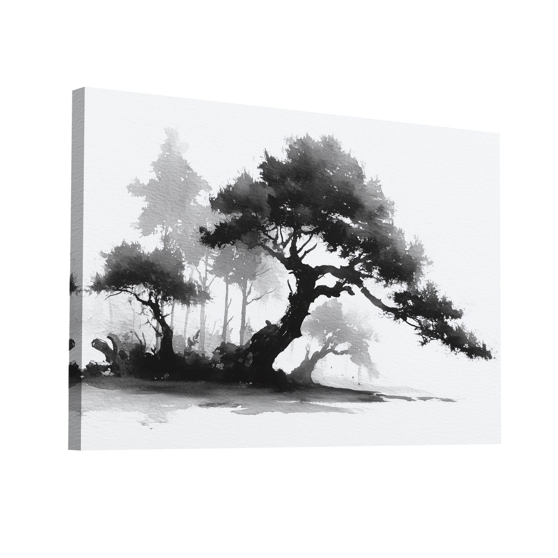 Product Hero 3D WebP Sumi e Forêt de Pins – Stabilité ancestrale et souffle du temps - Art Virtuoso