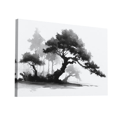 Product Hero 3D WebP Sumi e Forêt de Pins – Stabilité ancestrale et souffle du temps - Art Virtuoso