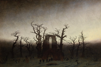 Tableau L’Abbaye dans une forêt de chênes de Friedrich - impression sur toile, format L