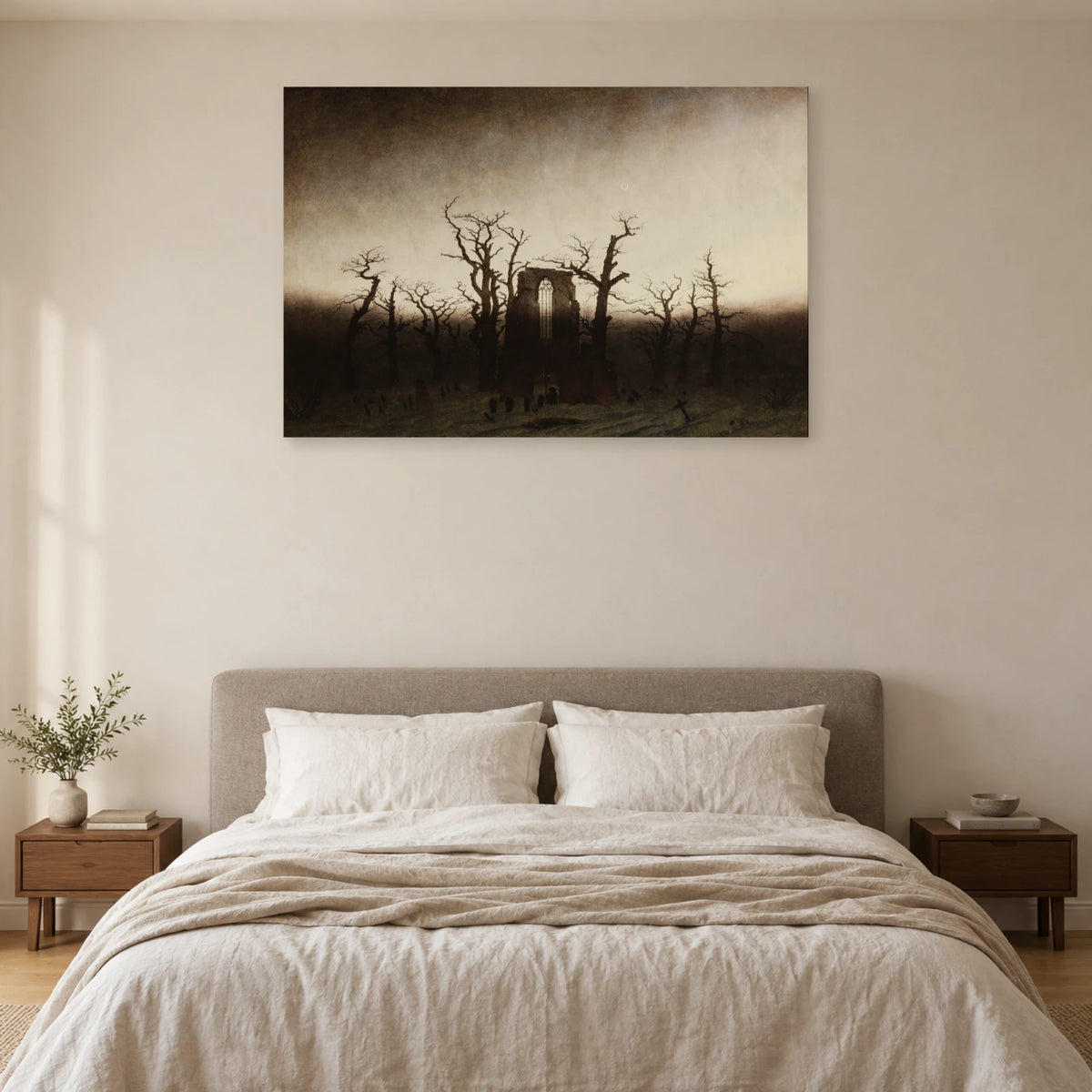 Tableau L’Abbaye dans une forêt de chênes de Friedrich dans une chambre - Art Virtuoso