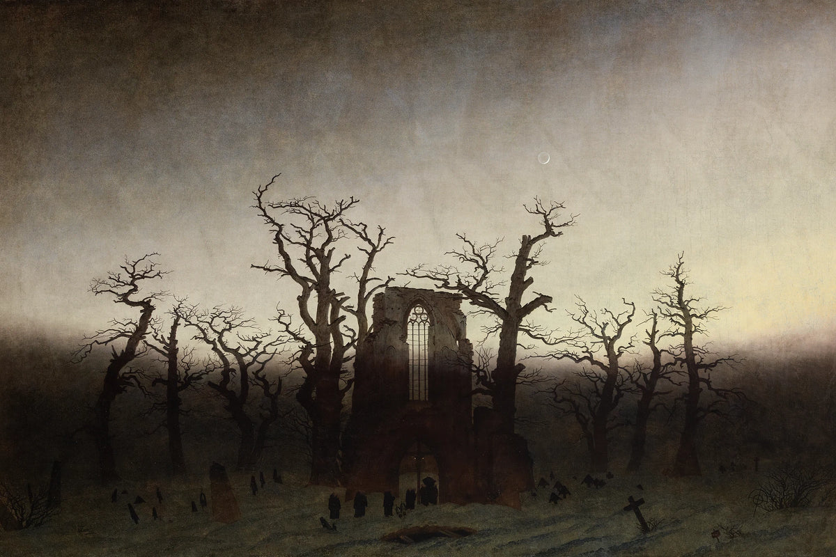 Tableau L’Abbaye dans une forêt de chênes de Friedrich - impression sur toile, format S