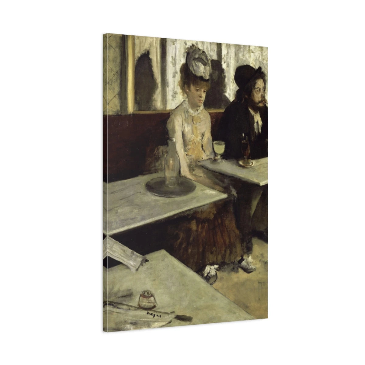 Tableau L’Absinthe – Edgar Degas - toile 3D avec bords imprimés - Art Virtuoso