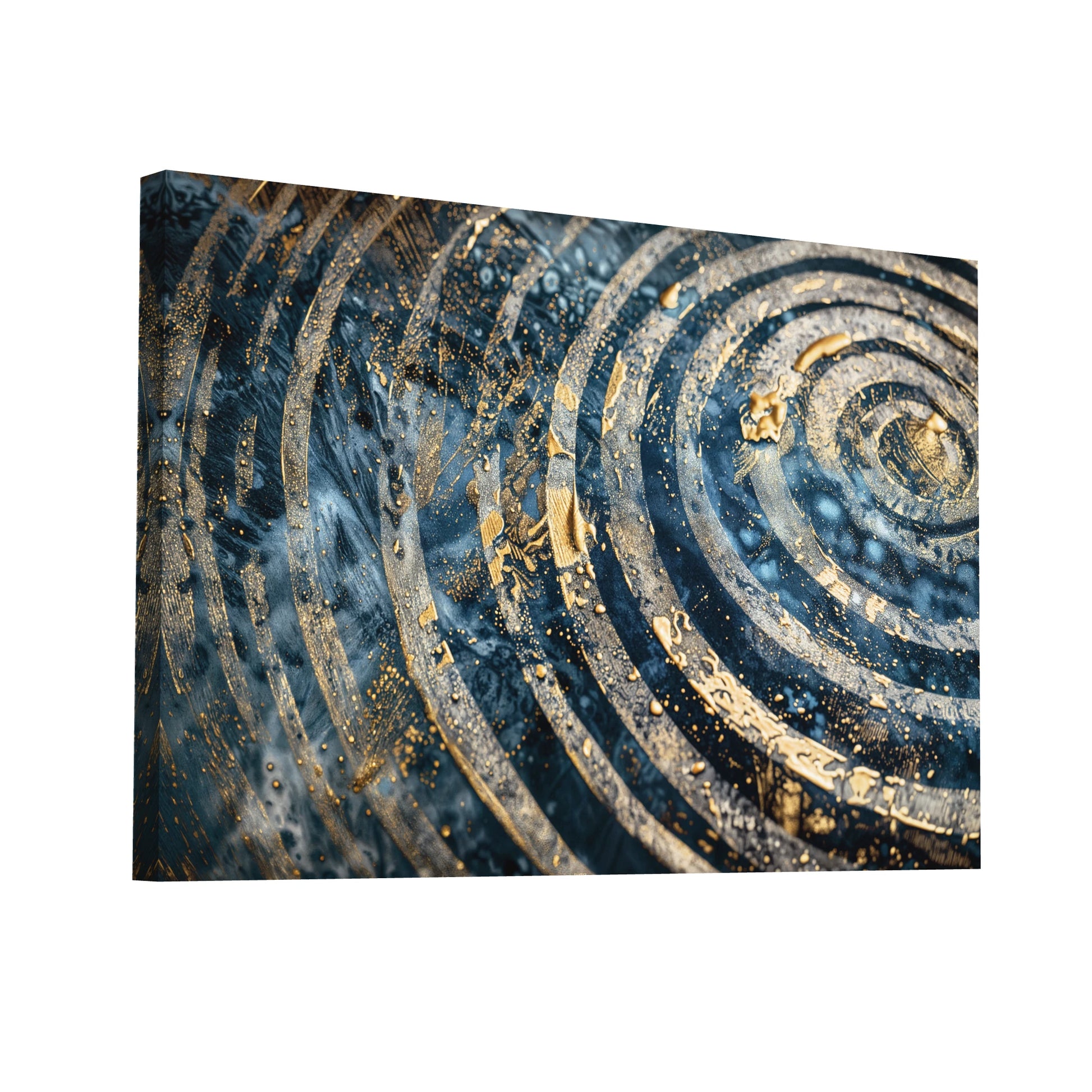 Product Hero 3D WebP Tableau Abstrait Avec Des Cercles Dorés - Art Virtuoso