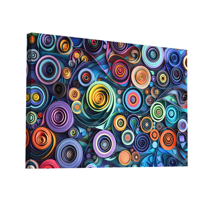 Product Hero 3D WebP Tableau Abstrait avec Ronds Multicolores - Art Virtuoso
