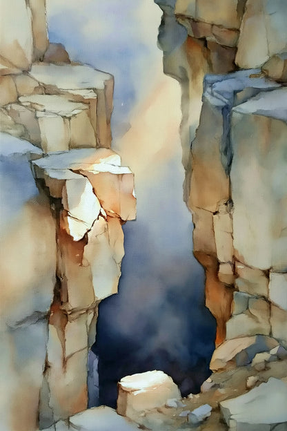 tableau abstrait géologique beige taupe en taille L