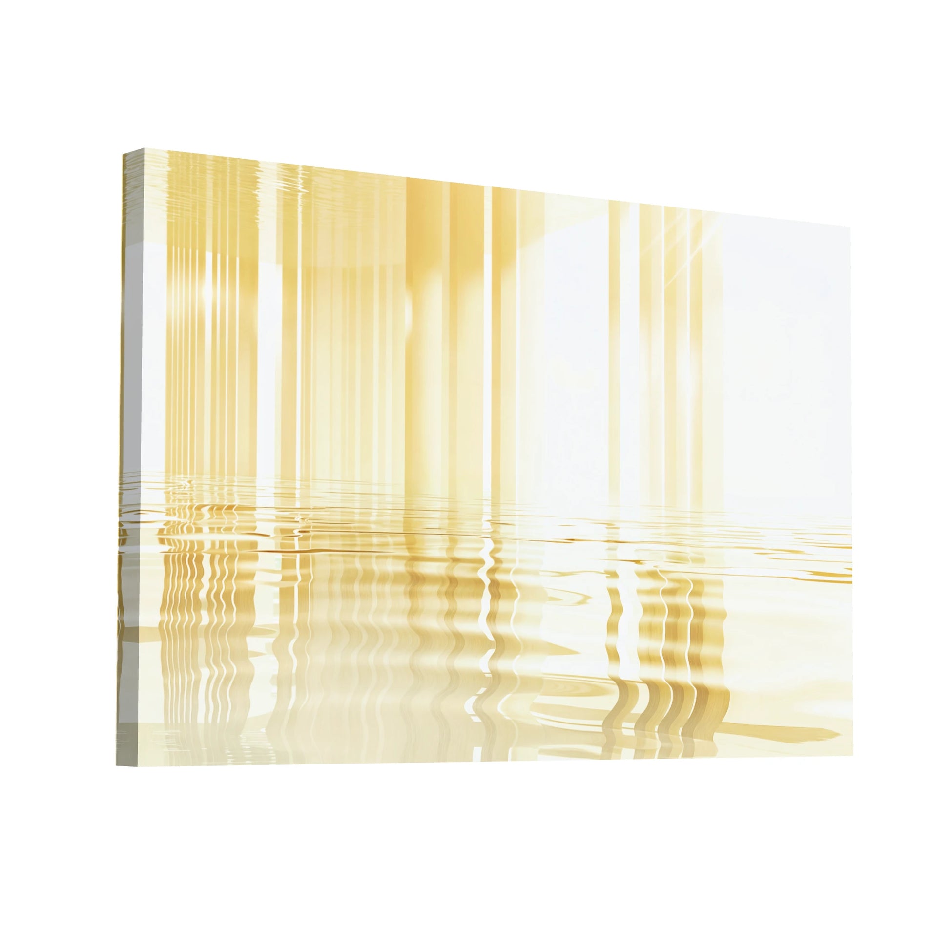 Product Hero 3D WebP Tableau Abstrait Blanc et Or Contemporain - Art Virtuoso