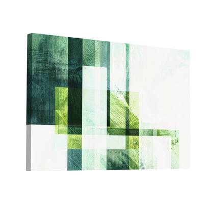 Product Hero 3D WebP Tableau Abstrait Blanc et Vert Contemporain - Harmonie Végétale - Art Virtuoso