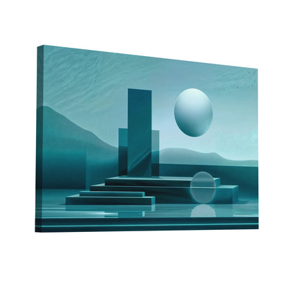 Product Hero 3D WebP Tableau Abstrait Bleu Canard - Art Virtuoso