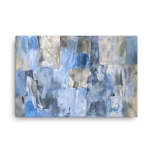 Tableau Abstrait Bleu Gris - Color Field Painting