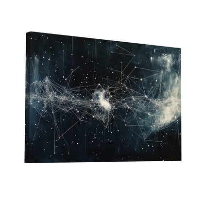 Product Hero 3D WebP Tableau Abstrait Contemporain en Noir et Blanc - Art Virtuoso
