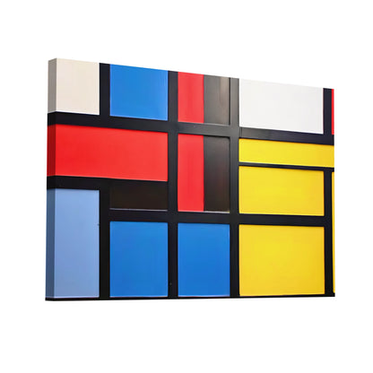 Product Hero 3D WebP Tableau Abstrait Géométrique Moderne - Style Mondrian - Art Virtuoso