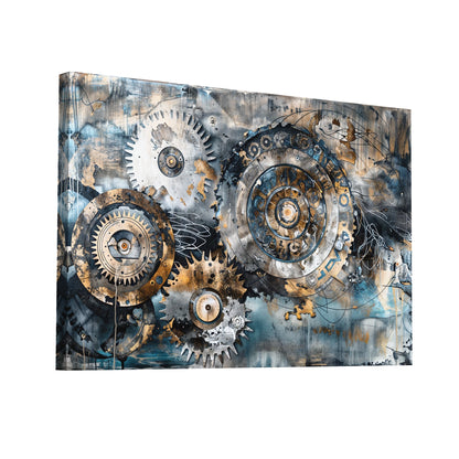 Product Hero 3D WebP Tableau Abstrait Industriel - Fusion Mécanique - Art Virtuoso