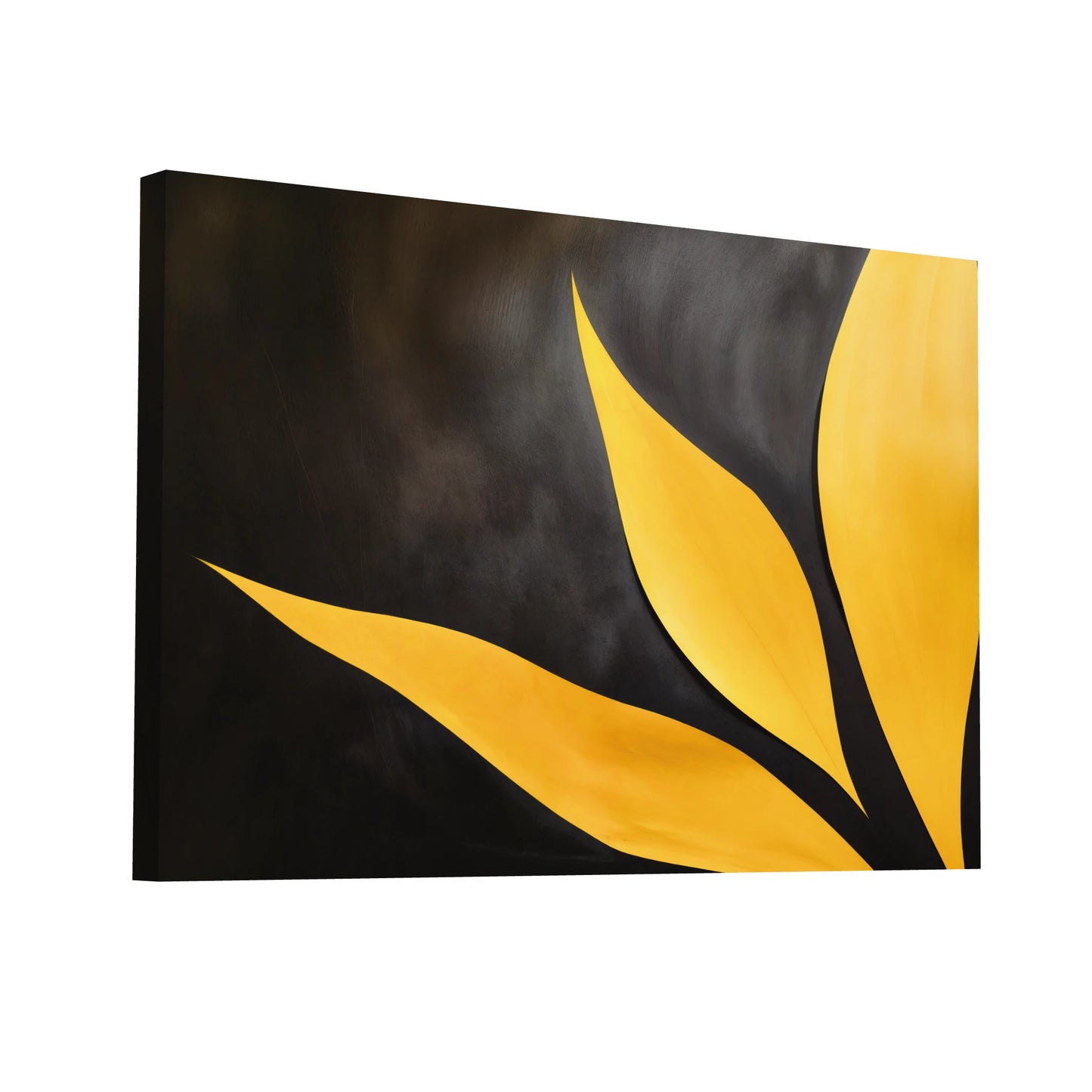 Product Hero 3D WebP Tableau Abstrait Jaune et Noir - Art Virtuoso