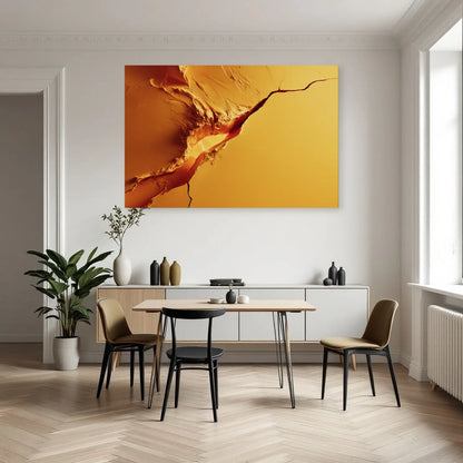 Tableau jaune cadmium et safran dans une cuisine moderne Art Virtuoso