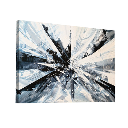 Product Hero 3D WebP Tableau Abstrait Noir et Blanc Gris - Art Virtuoso