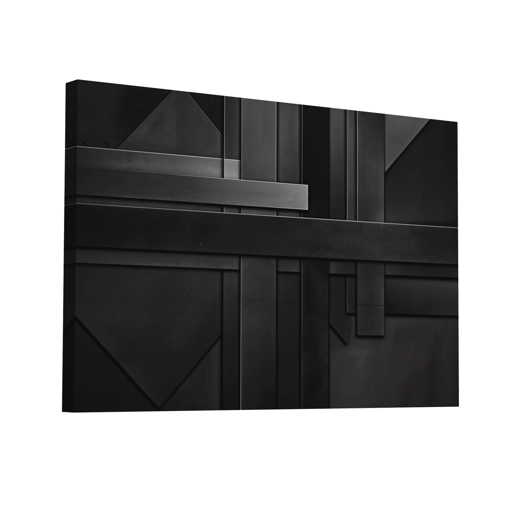 Product Hero 3D WebP Tableau Abstrait - Noir Profond - Art Virtuoso