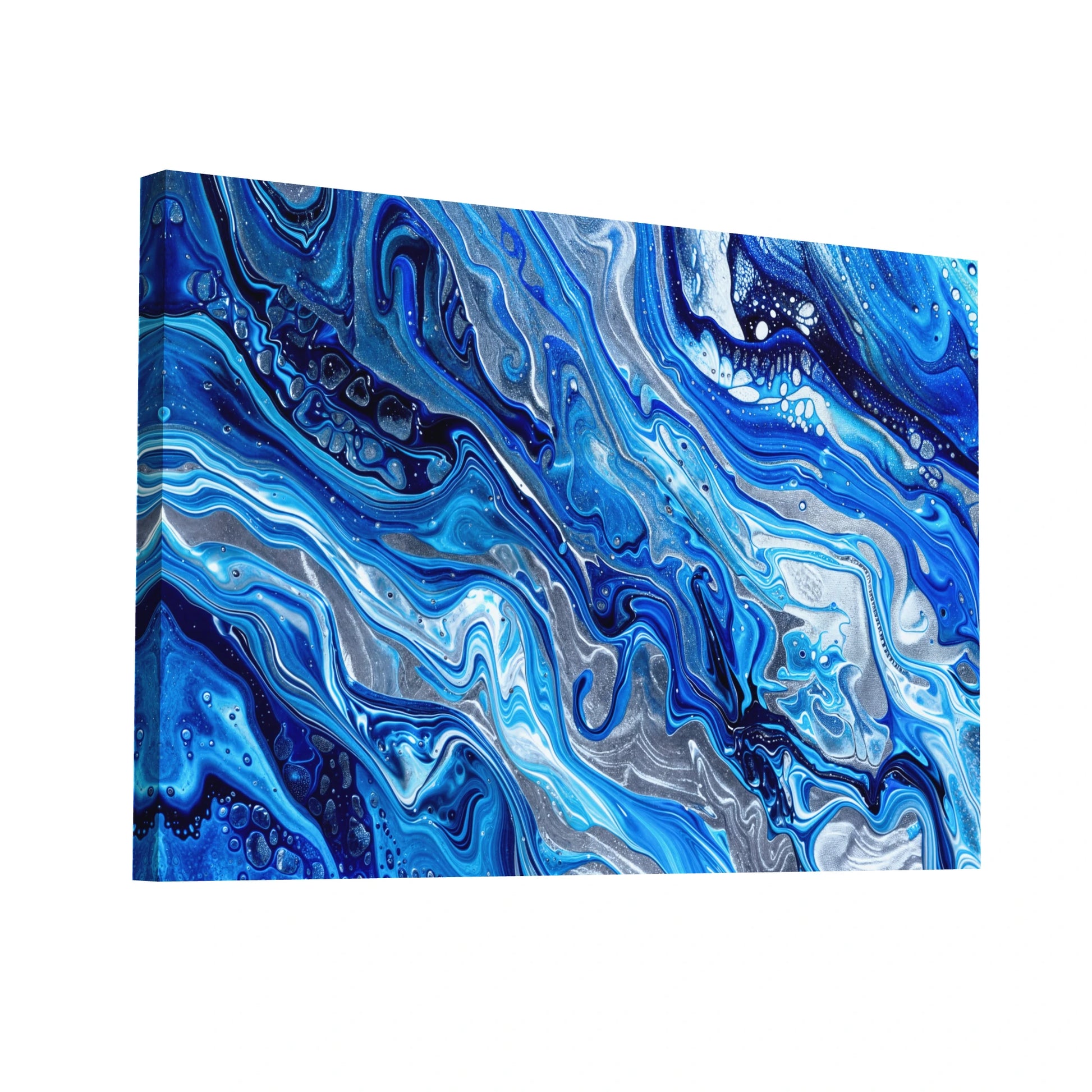 Product Hero 3D WebP Tableau Abstrait - Nuances de Bleu - Art Virtuoso