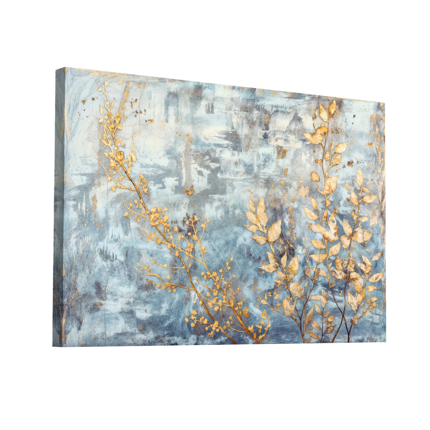 Product Hero 3D WebP Tableau Abstrait Or et Argent - Art Virtuoso