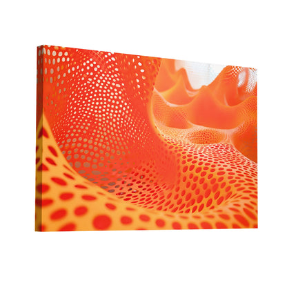 Product Hero 3D WebP Tableau Abstrait Orange - Ondes de Chaleur - Art Virtuoso