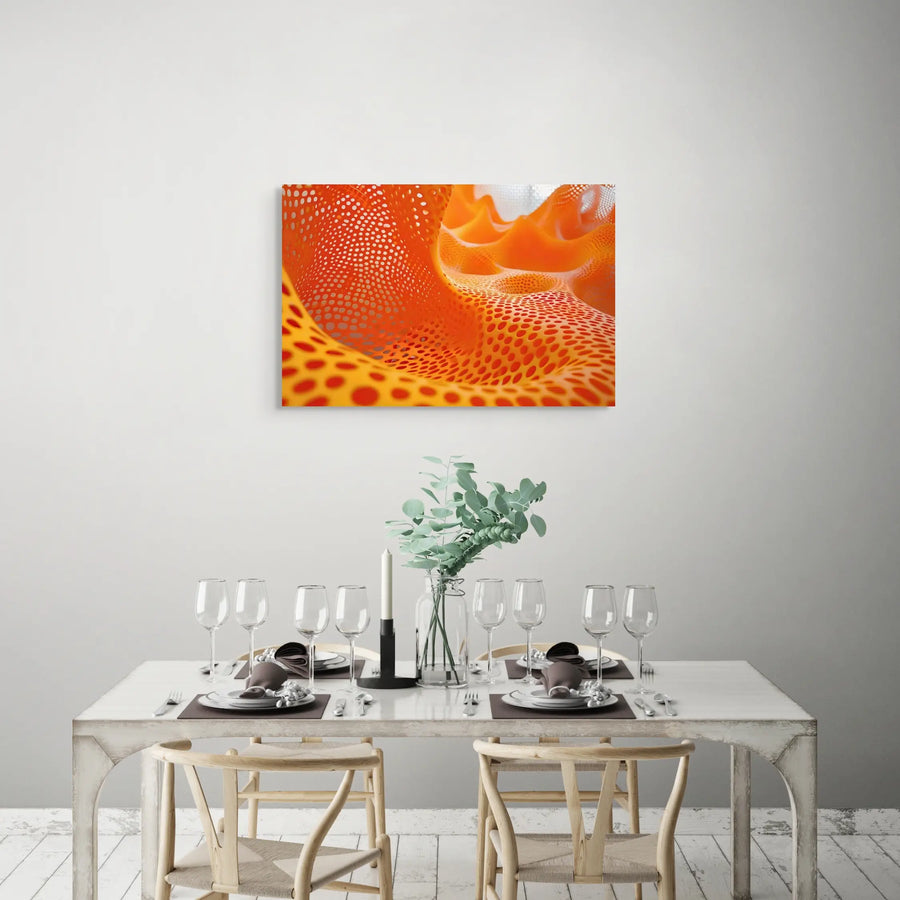 Tableau Abstrait Orange - Ondes de Chaleur