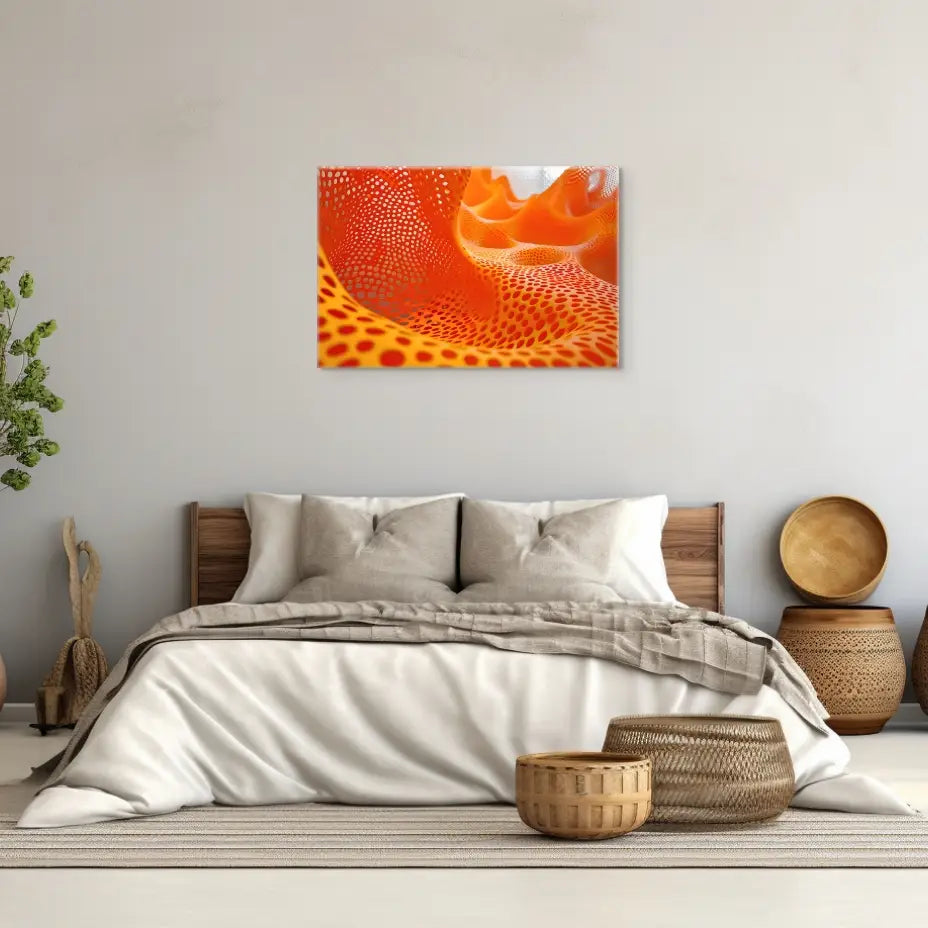 Tableau Abstrait Orange - Ondes de Chaleur  Art Virtuoso   