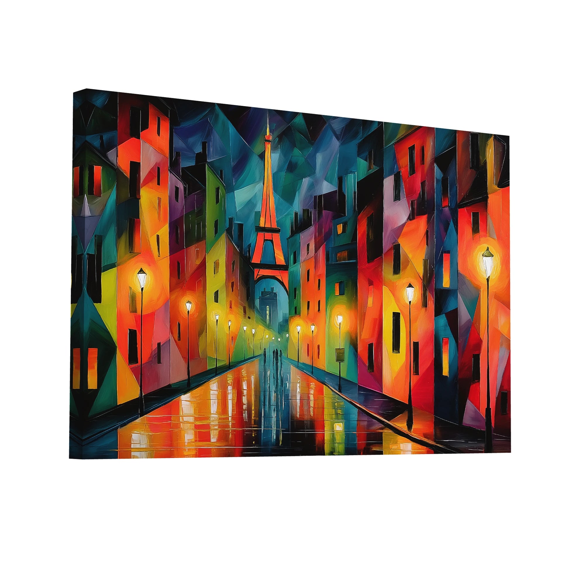 Product Hero 3D WebP Tableau Abstrait Paris – Nuit sous la Tour Eiffel - Art Virtuoso