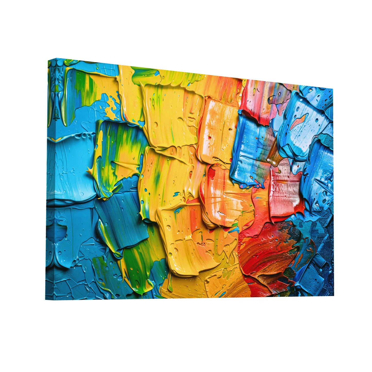 Product Hero 3D WebP Tableau Abstrait Peinture - Couleurs comme au Couteau - Art Virtuoso