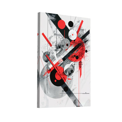Product Hero 3D WebP Tableau Abstrait Rouge, Noir et Gris Dynamique - Art Virtuoso