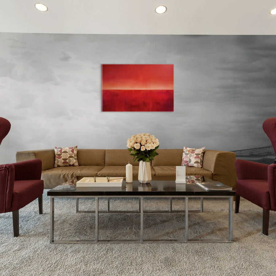 Red Abstract Wall Art - Distant Passion