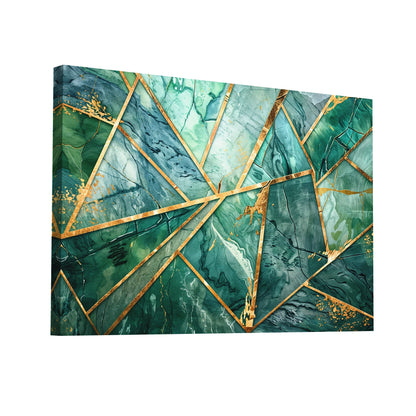 Product Hero 3D WebP Tableau Abstrait Vert et Or - Art Virtuoso
