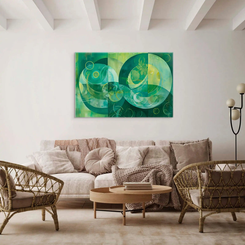 Tableau Abstrait Vert Contemporain  Art Virtuoso