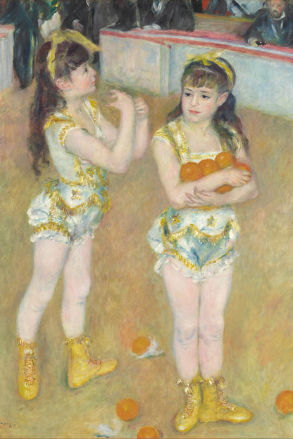 Salut sur la piste du Cirque Fernando avec oranges, format vertical M