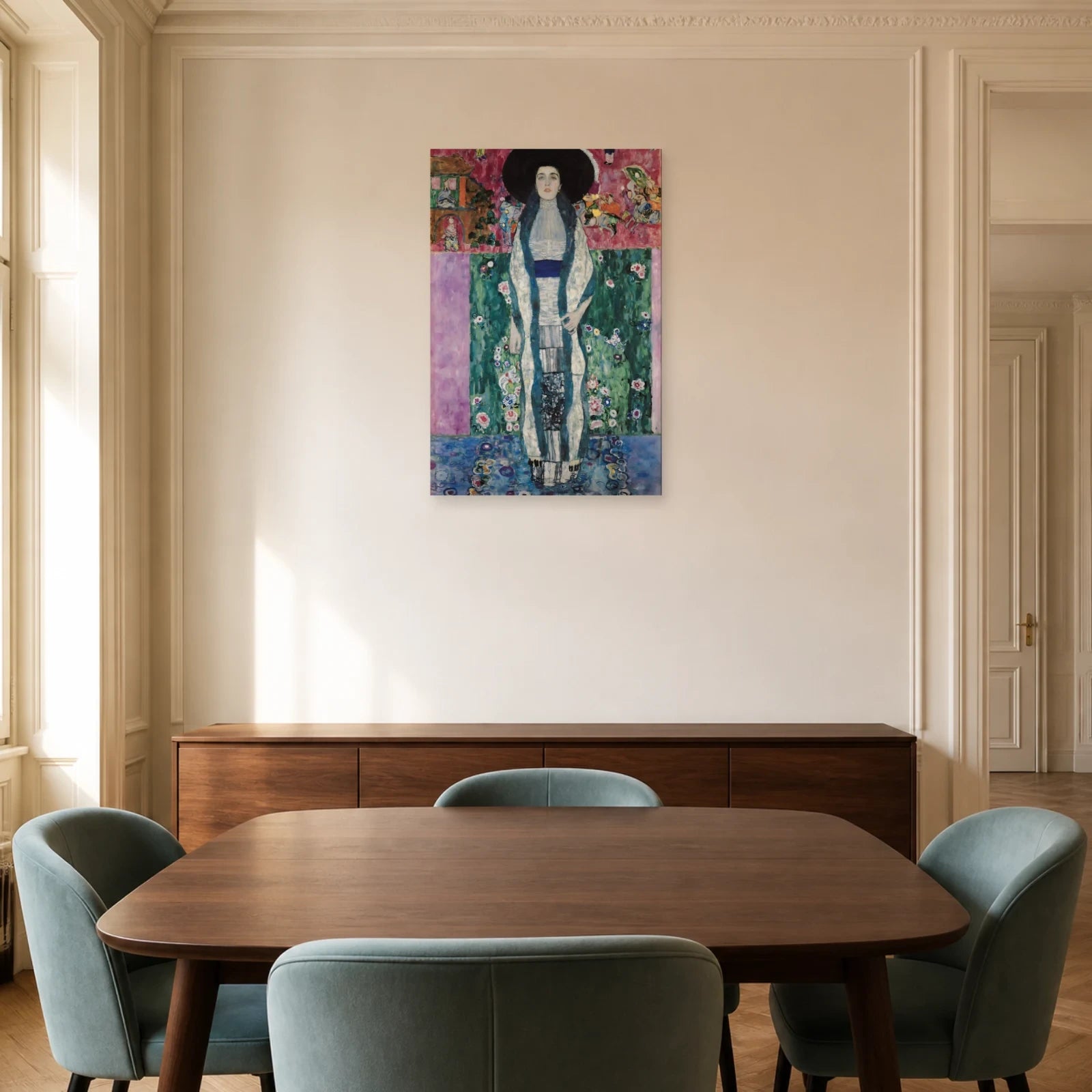 Tableau Portrait d’Adèle Bloch-Bauer II – Gustav Klimt dans une salle à manger - Art Virtuoso