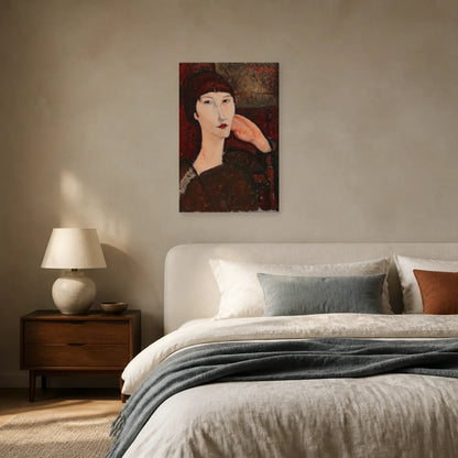Tableau Adrienne (Femme à la frange) – Amedeo Modigliani dans une chambre - Art Virtuoso