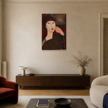 Tableau Adrienne (Femme à la frange) – Amedeo Modigliani dans un salon - Art Virtuoso
