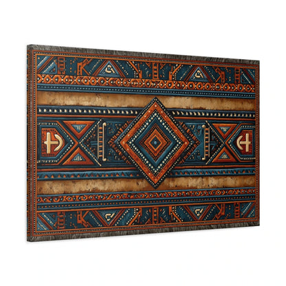 Tableau Africain Kente Géométrique - toile 3D avec bords imprimés - Art Virtuoso