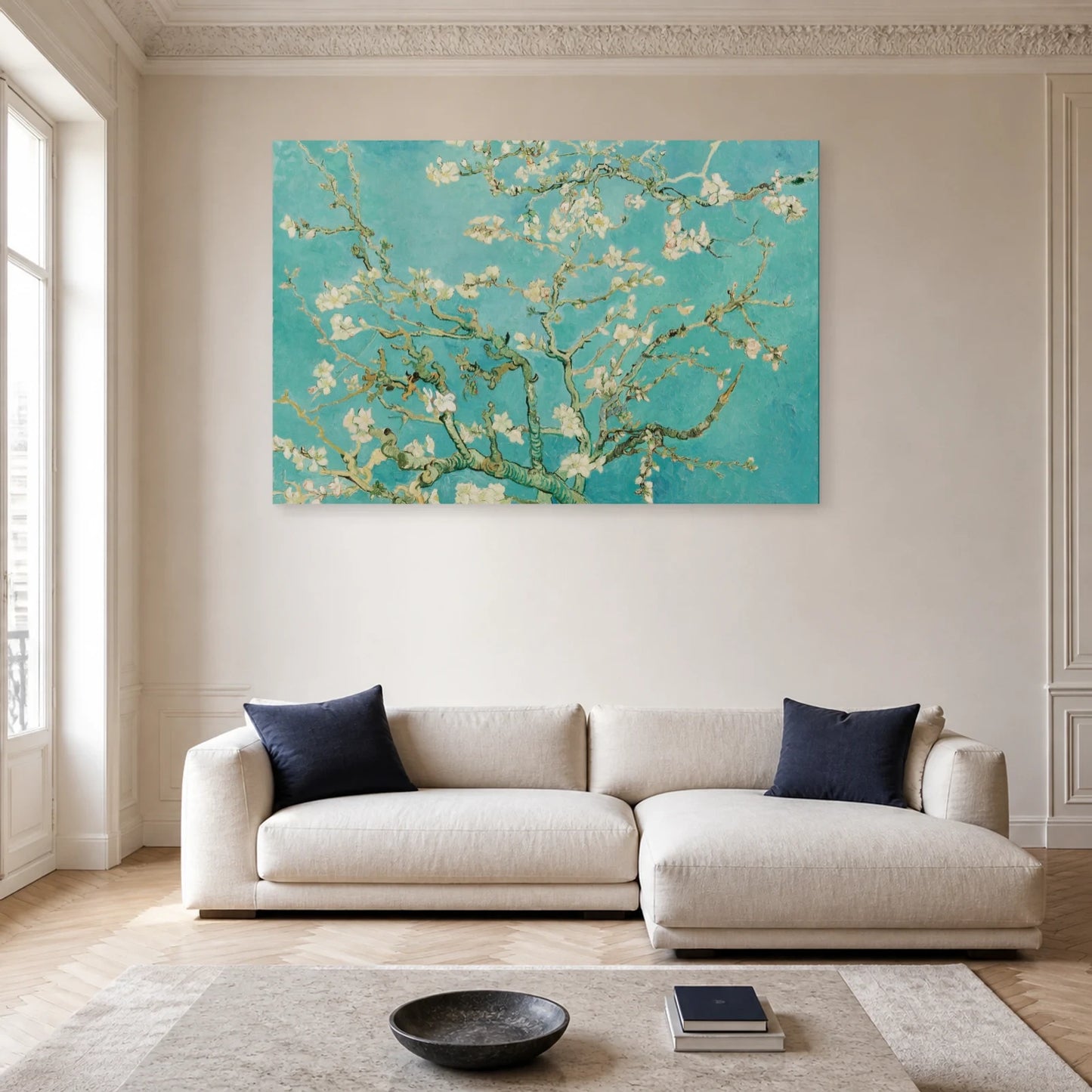 Tableau Amandier en fleurs – Vincent van Gogh dans un salon - Art Virtuoso
