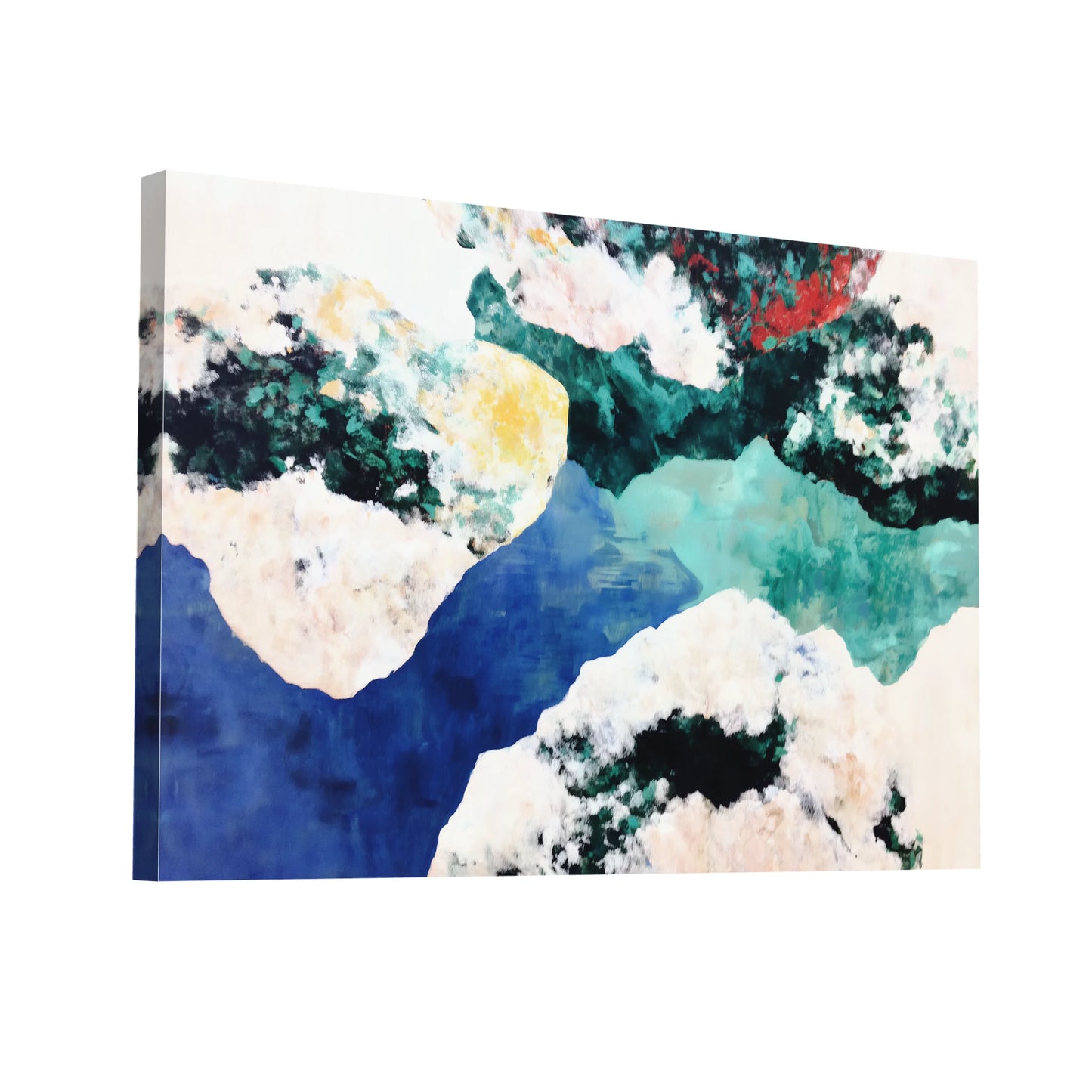 Product Hero 3D WebP Tableau Ambiance Scandinave – lagons cobalt et banquise opaline - Art Virtuoso
